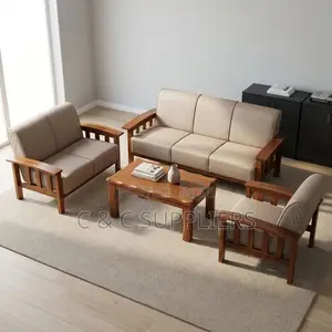 6-Seater Fabric Reception Sofa Set.
