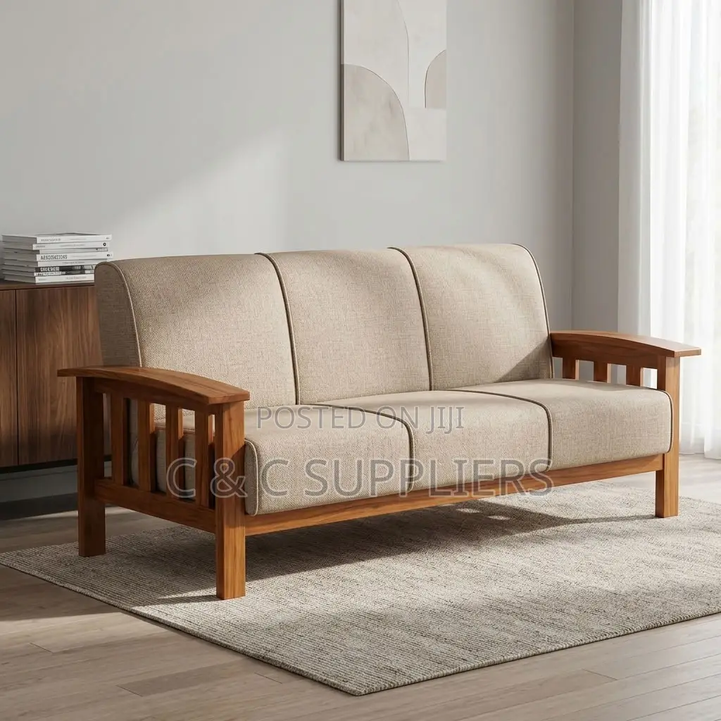6-Seater Fabric Reception Sofa Set.