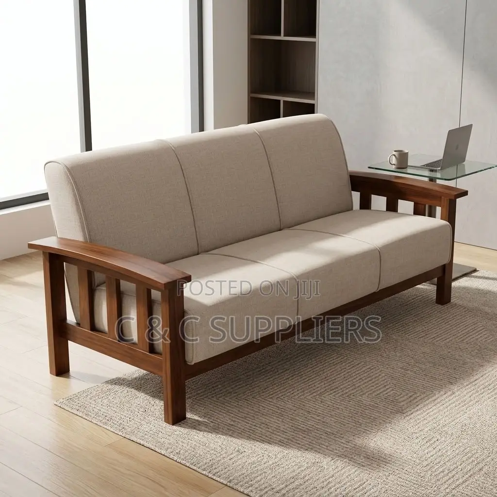 6-Seater Fabric Reception Sofa Set.