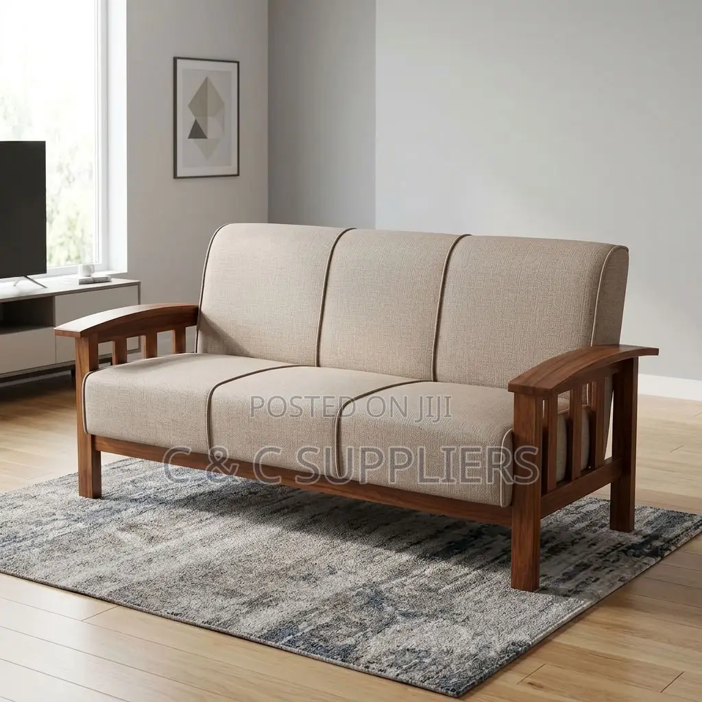 6-Seater Fabric Reception Sofa Set.