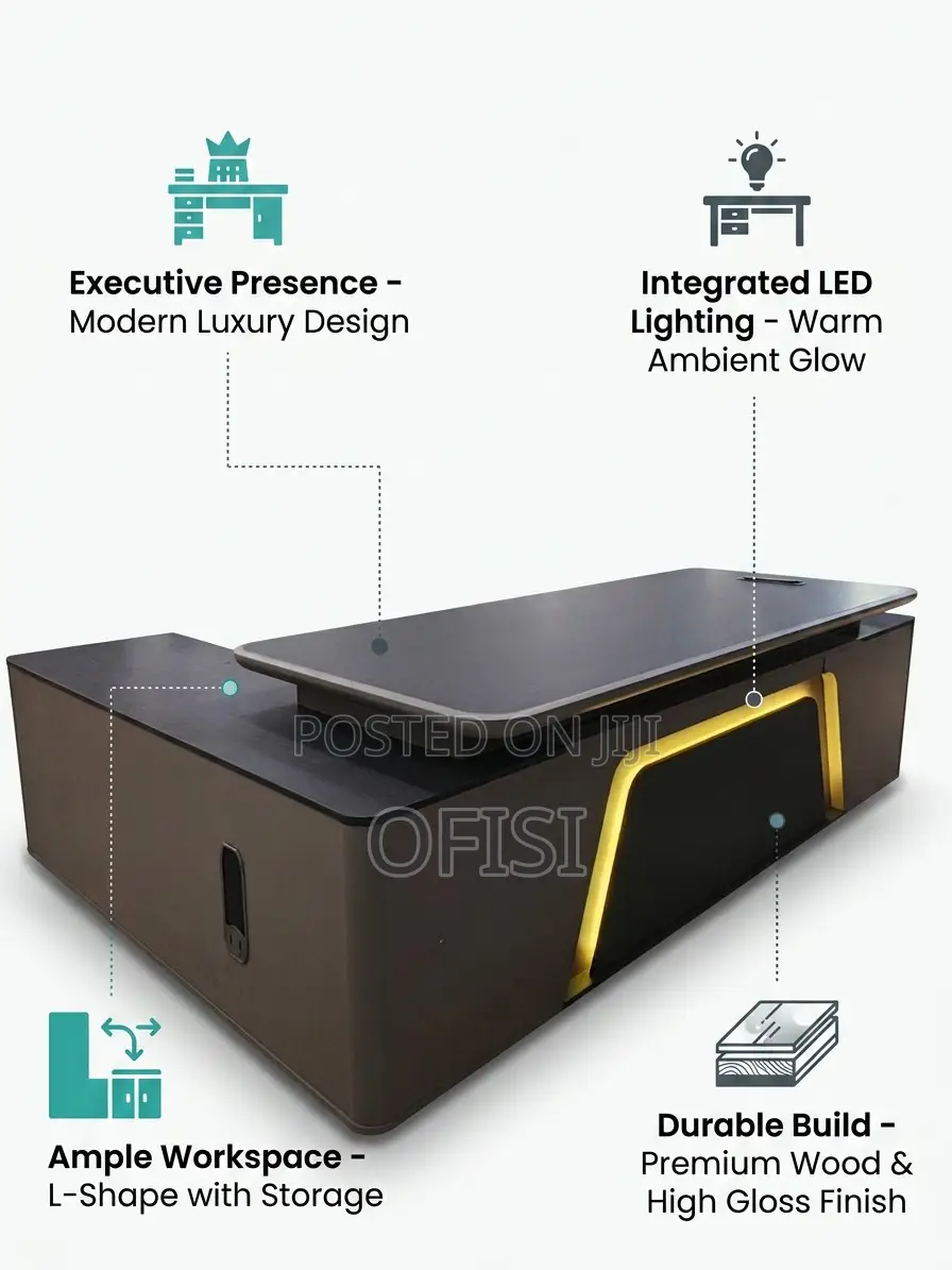 Office Desk; 2400MM CEO Executive Office Desk