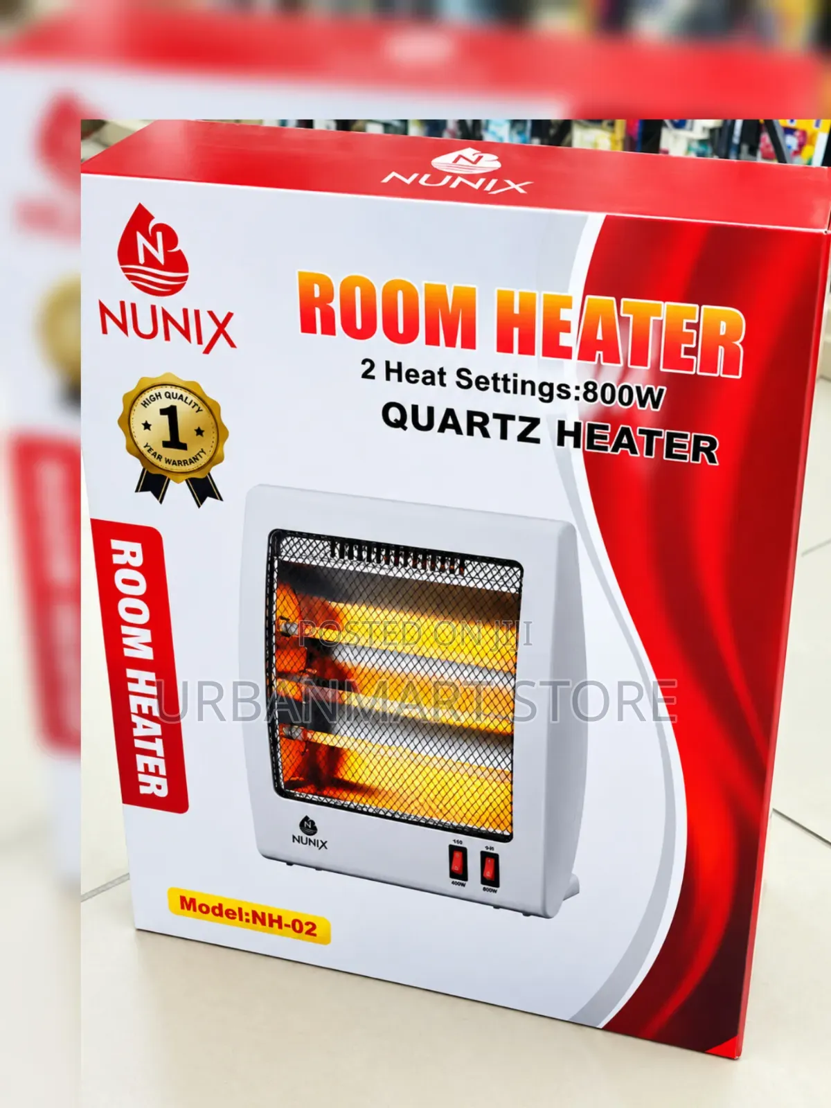 Brand New Nunix 800W Electric Room Heater With 2 Heat Levels