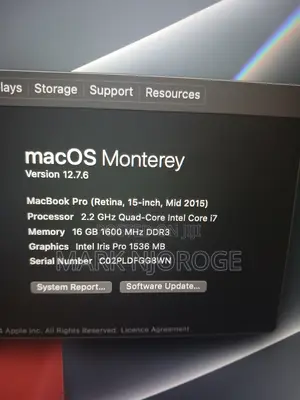 Laptop Apple MacBook Pro 2015 16GB Intel Core i7 SSD 256GB
