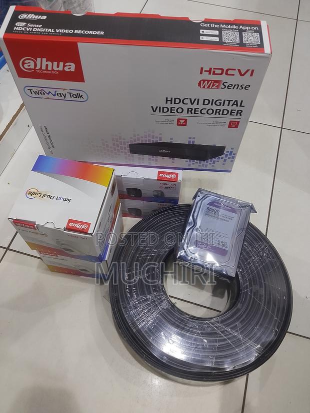 Dahua 4 Channels Smart Dual Colored Cameras Complete Kit