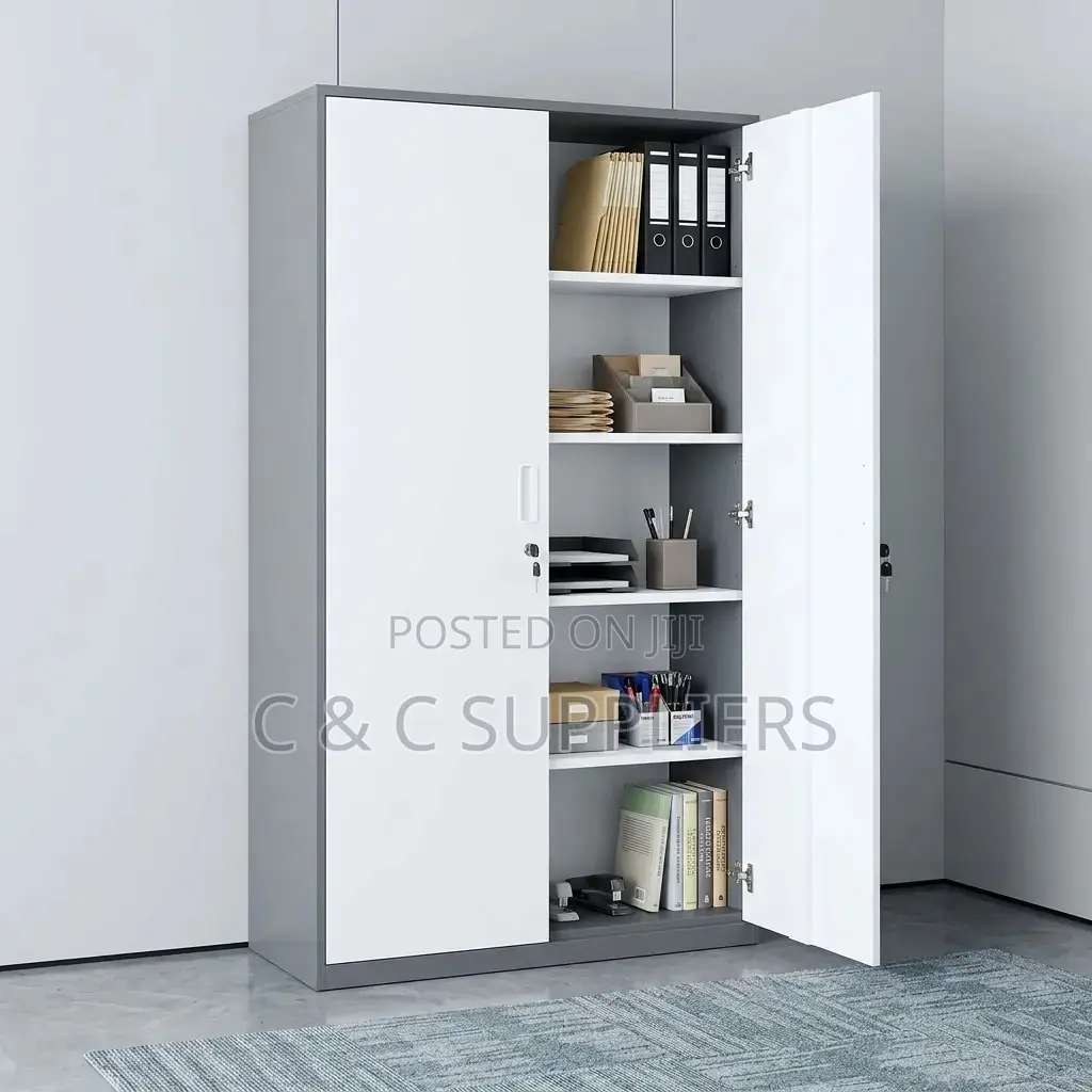 2-Door Gray Metal File Cabinet