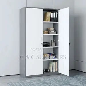 2-Door Gray Metal File Cabinet