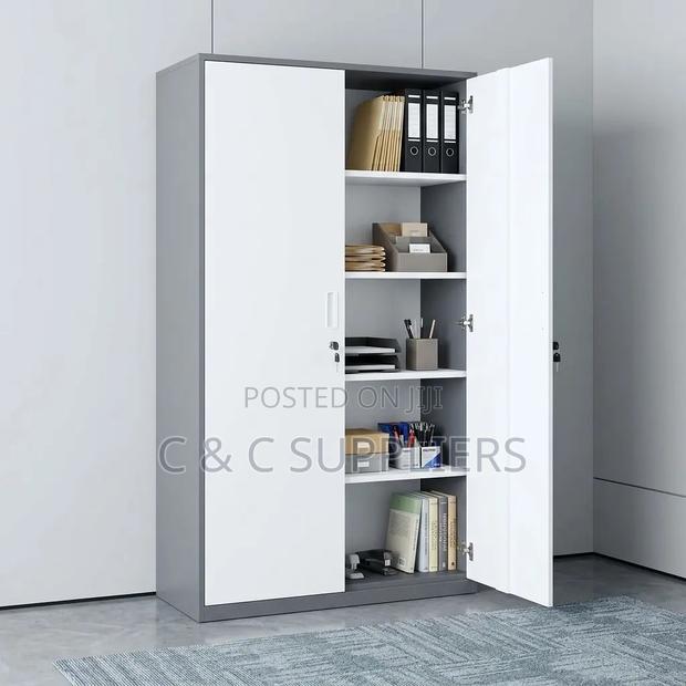 2-Door Gray Metal File Cabinet