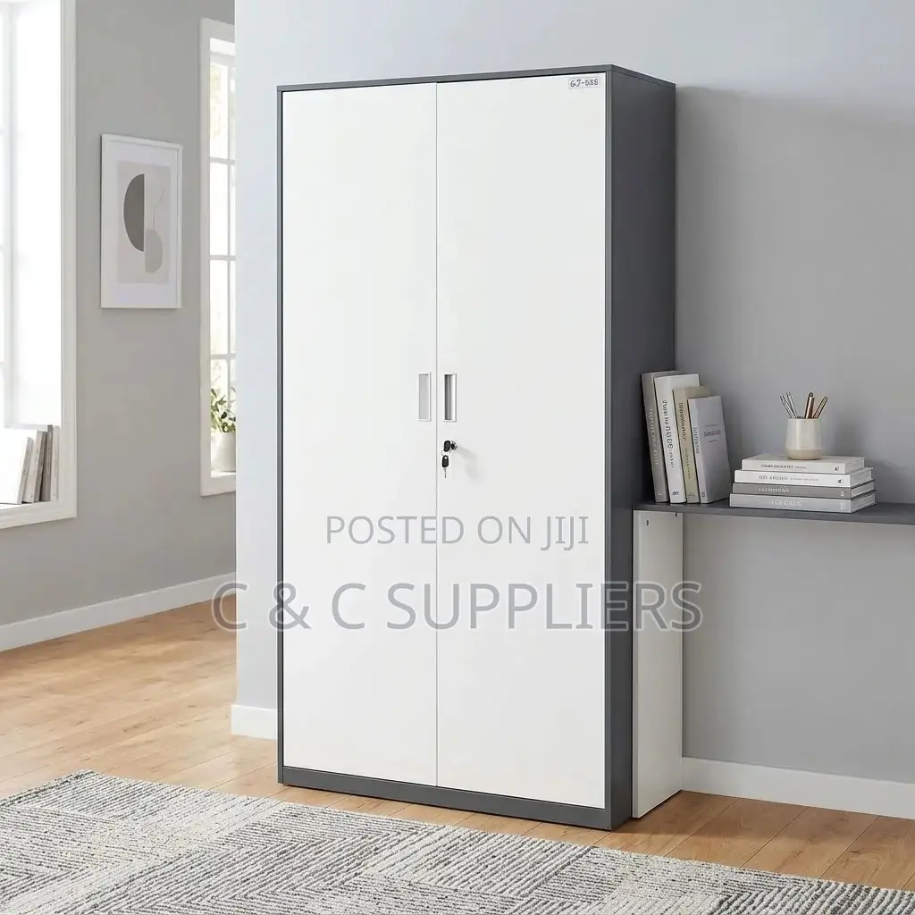 2-Door Gray Metal File Cabinet