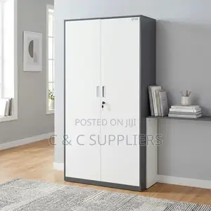 2-Door Gray Metal File Cabinet