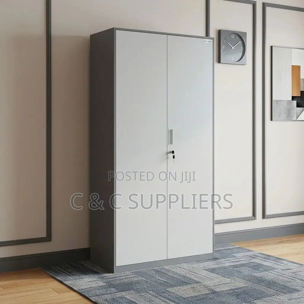 2-Door Gray Metal File Cabinet
