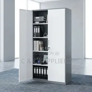2-Door Gray Metal File Cabinet