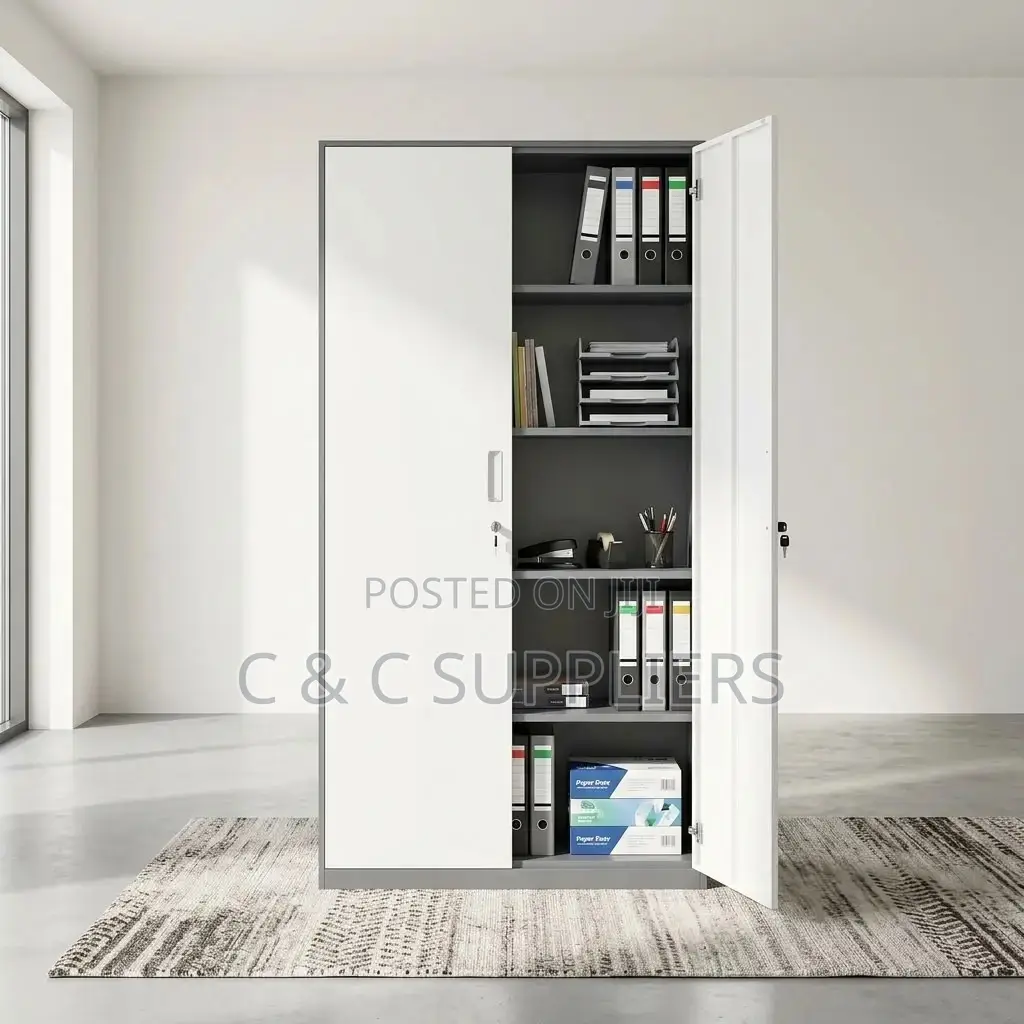 2-Door Gray Metal File Cabinet