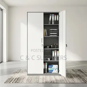 2-Door Gray Metal File Cabinet
