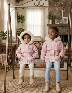 Girls (2-5 Yrs ) Waist Cinched Padded Parka Coats