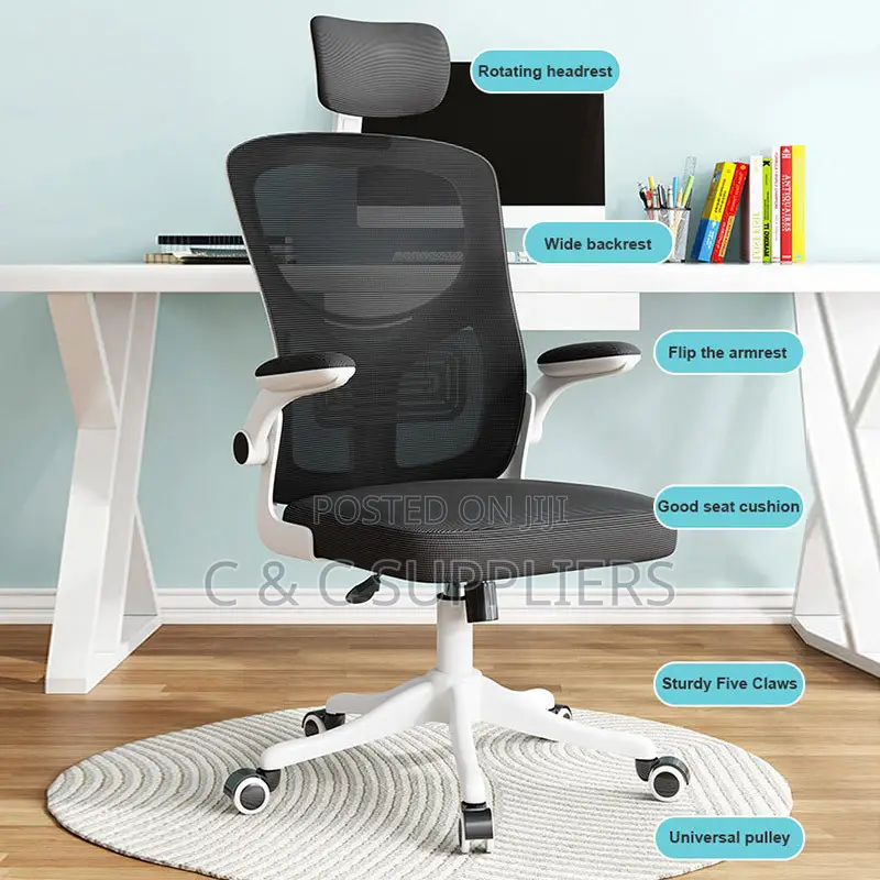 High Back Staff Mesh Seat With Flip Armrest