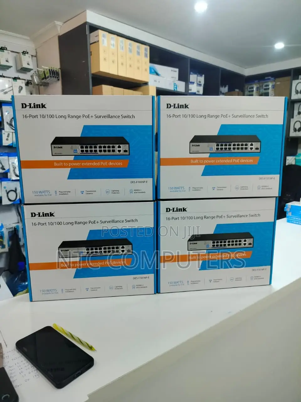 D-Link DES-F1016P-E 250m PoE+ Surveillance Switch