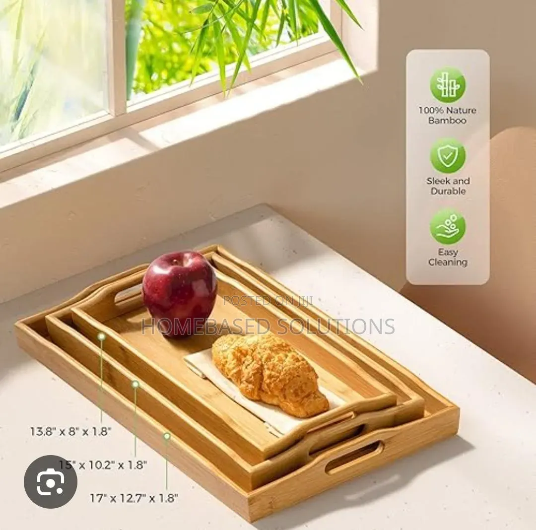 3- In -1 Bamboo Serving Trays