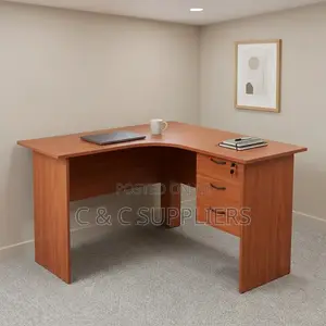 Curved Brown Homework Desk-1400mm