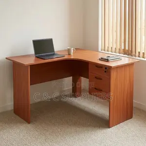 Curved Brown Homework Desk-1400mm