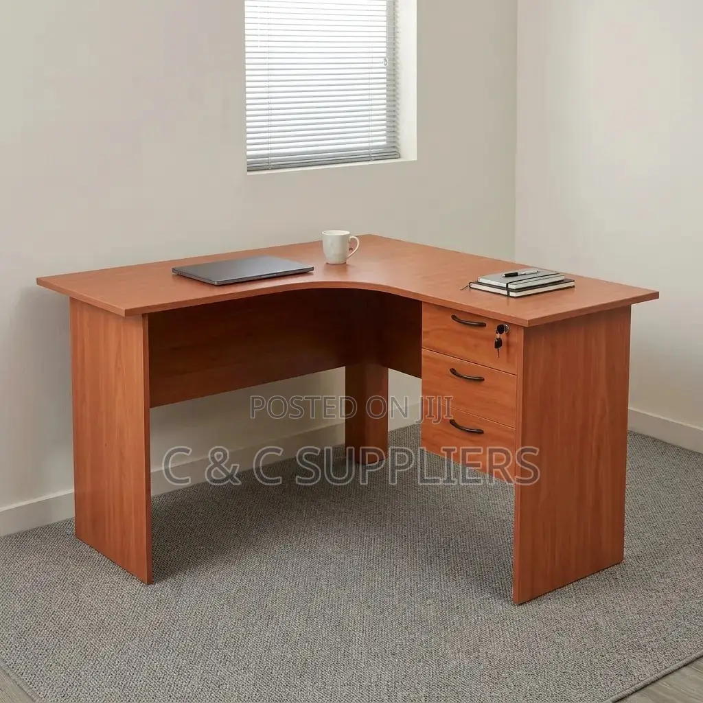 Curved Brown Homework Desk-1400mm