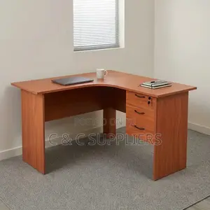 Curved Brown Homework Desk-1400mm