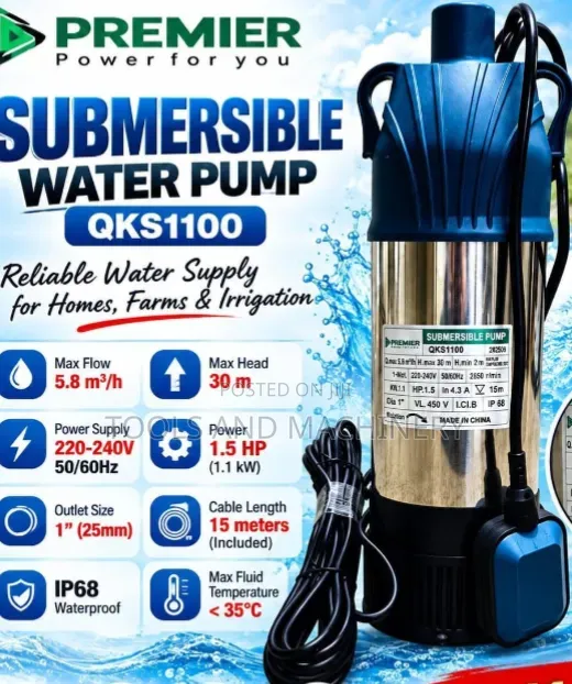 New Brand Premier Submersible Water Pump/1.5hp Submersible Water Pump