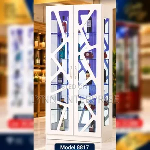 Modern White Bar Cabinet, a Contemporary Display Unit: Model A8817