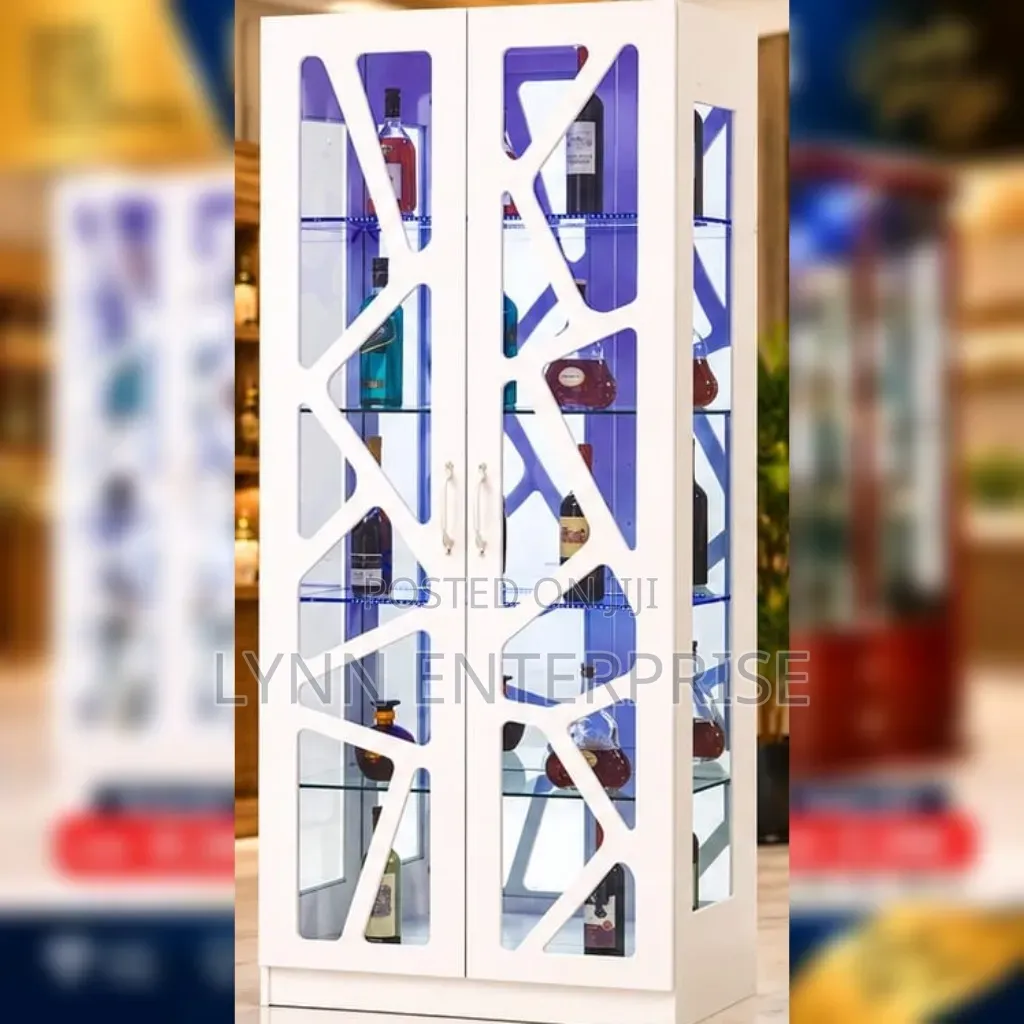 Modern White Bar Cabinet, a Contemporary Display Unit: Model A8817