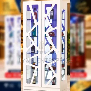 Modern White Bar Cabinet, a Contemporary Display Unit: Model A8817