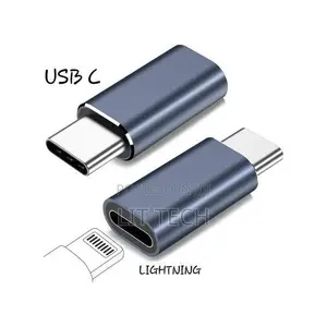 Female Lightning to Male C Type OTG Adapter - Black