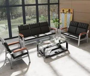 5-Seater Leather Reception Sofa : Leather Reception Couch