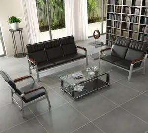 5-Seater Leather Reception Sofa : Leather Reception Couch