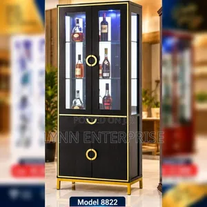 Tall Showcase Bar Cabinet, a Contemporary Display Model 8822