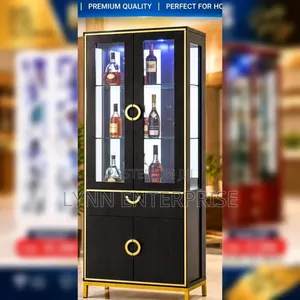 Tall Showcase Bar Cabinet, a Contemporary Display Model 8822
