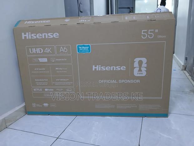 Hisense 55'' Inches Smart UHD Frameless LED TV, YouTube, Netflix