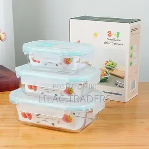 3Pcs Glass Lunch Box Set – Food Storage Containers Gale