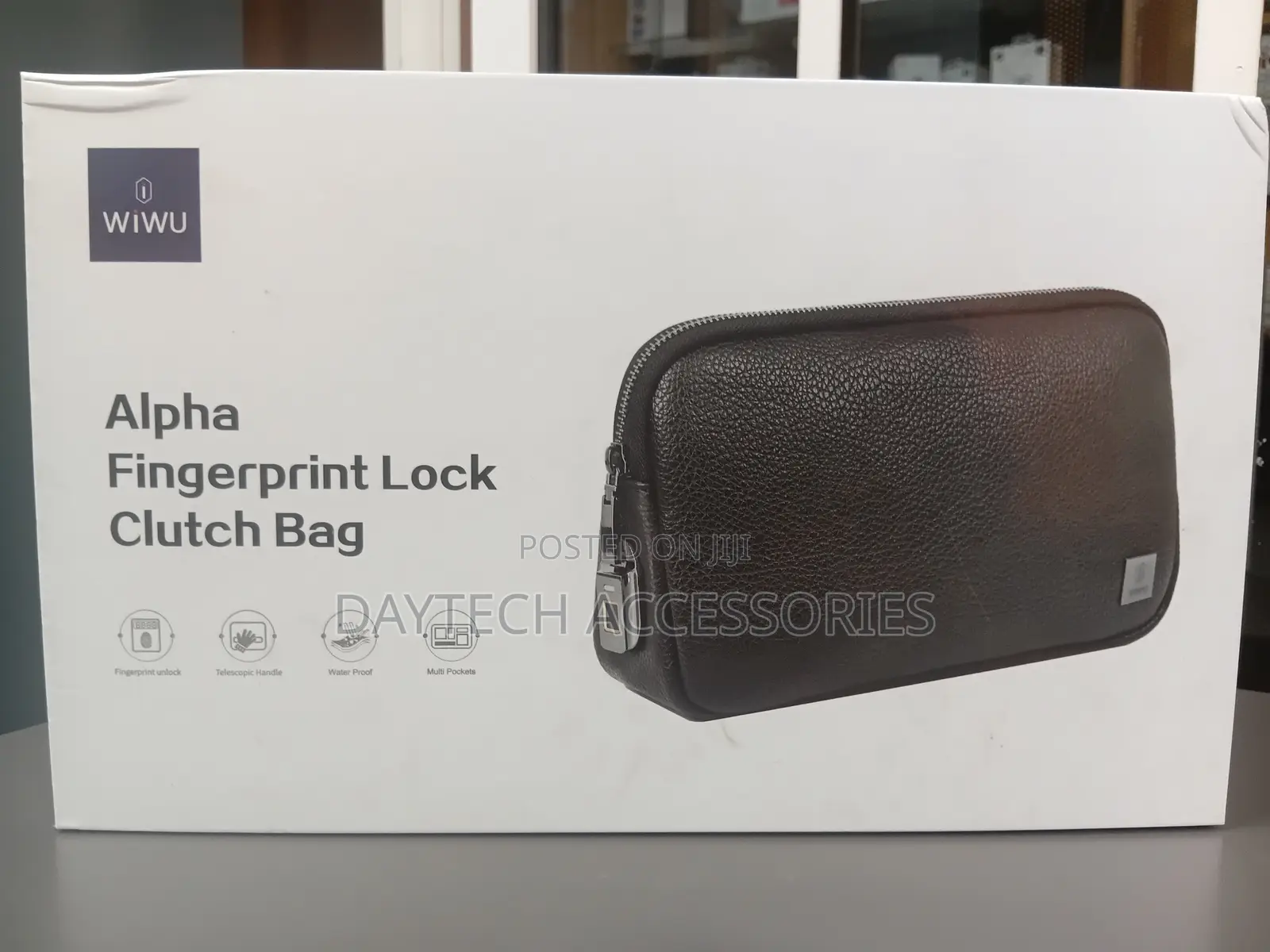 The WiWU Alpha Fingerprint Lock Clutch Bag Anti-Theft Organizer Pouch