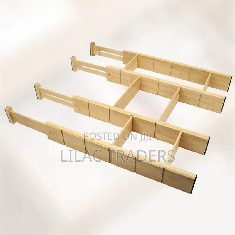 A Set of Expandable Bamboo Drawer Dividers With Inserts *Gale