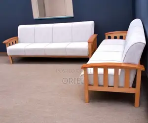 Home Office Sofa : 5-Seater Mahogany Frame Office Sofa