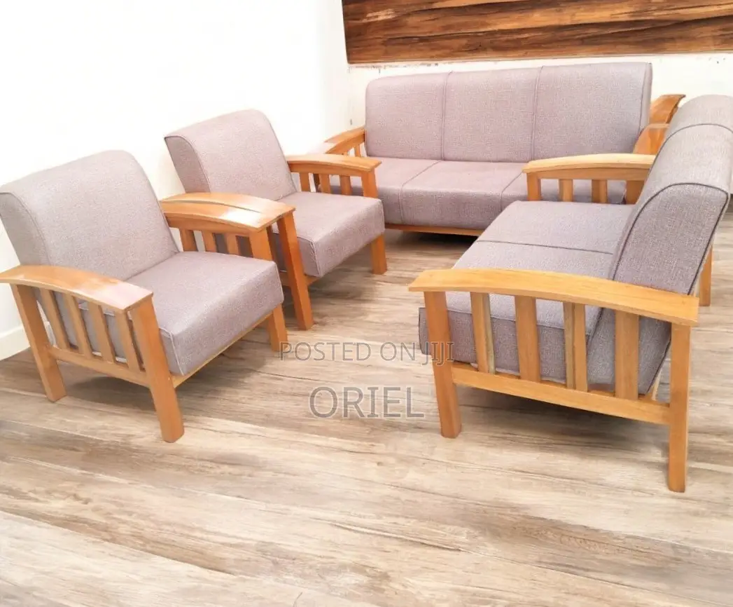 Home Office Sofa : 5-Seater Mahogany Frame Office Sofa