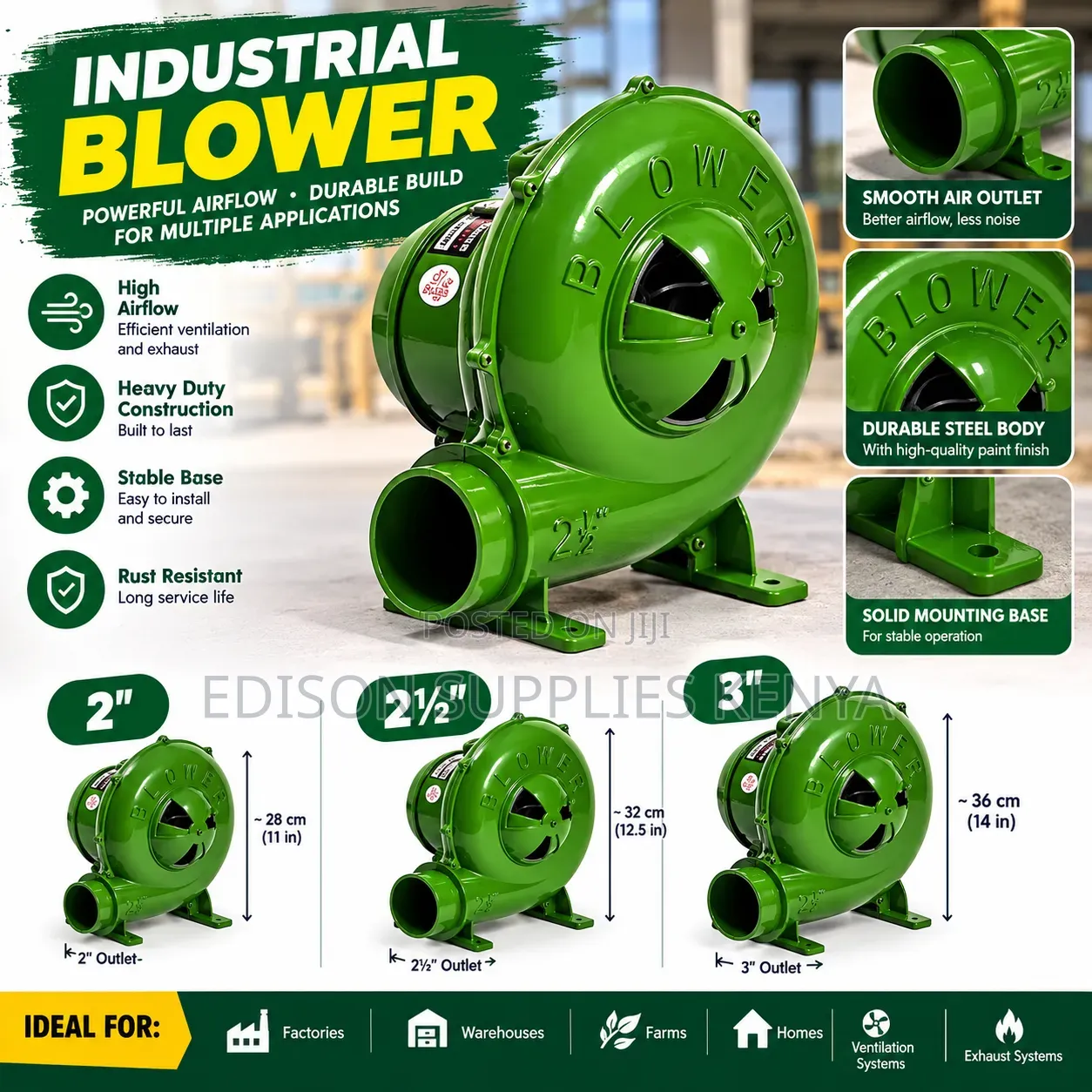Cast-Iron Electric Centrifugal Blower Fan, Electric Forge Blower
