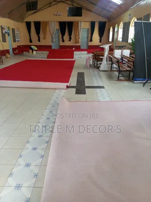 Bright Red 4mm Delta Floor Carpet for Church