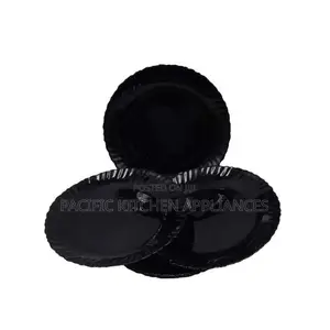 6 PCS 10.5"Inch Elegant Black Glass Dinner Plate Set