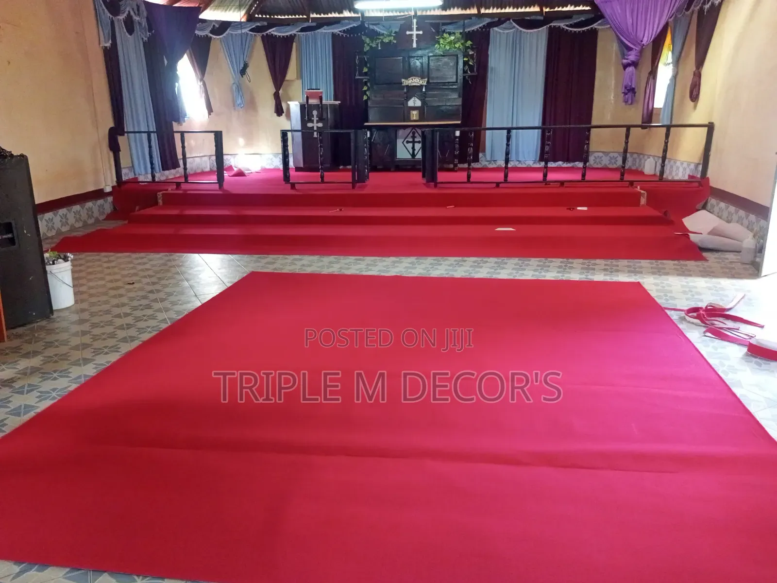 Royal Red 4mm Delta Carpet for Church Altars