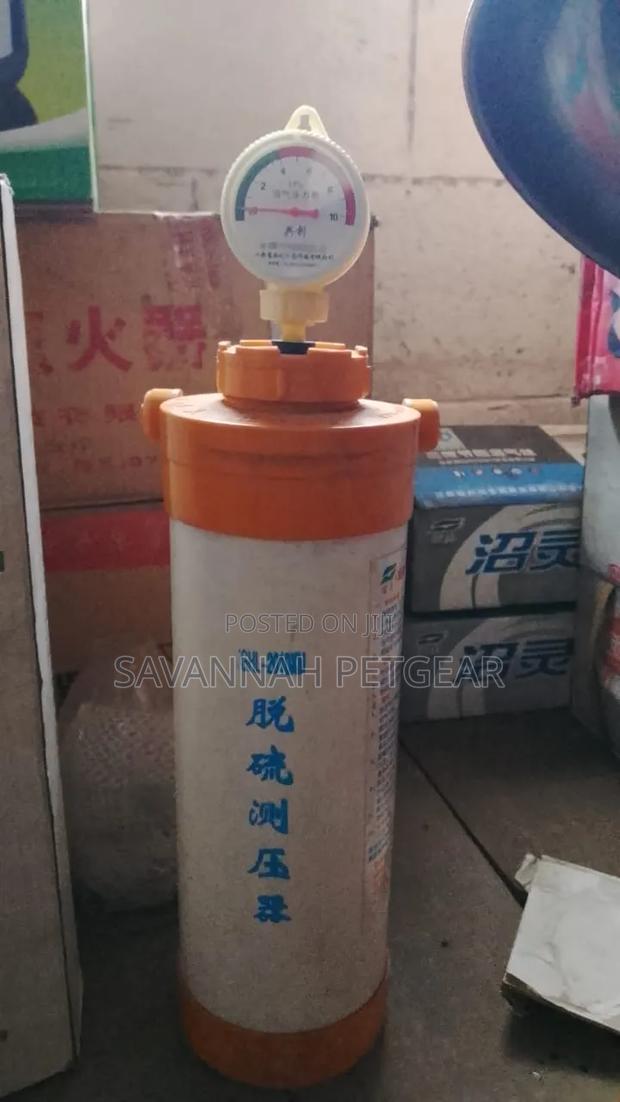 Biogas Desulfurizer/Purifier + Pressure Gauge for Home Biogas Systems