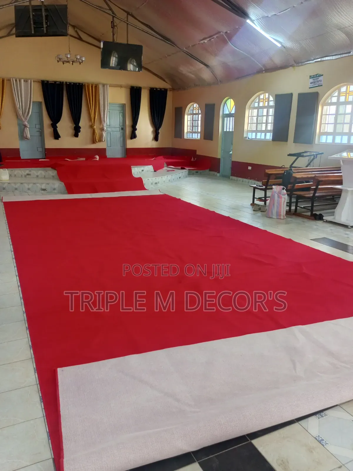 Rich Red 4mm Delta Carpet for Church Altars