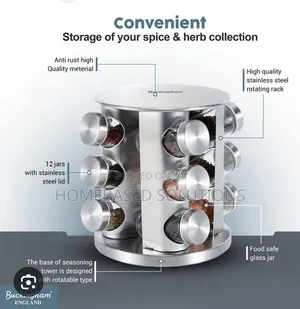 12jar Rotating Carousel Spice Rack