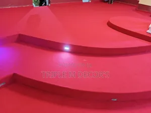 Solid Red 4mm Delta Floor Carpet for Church Stage
