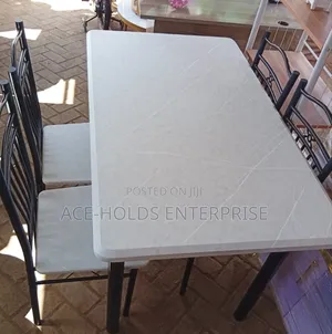Executive 4 Sitter Dining Table - Marble Top Effect Finish
