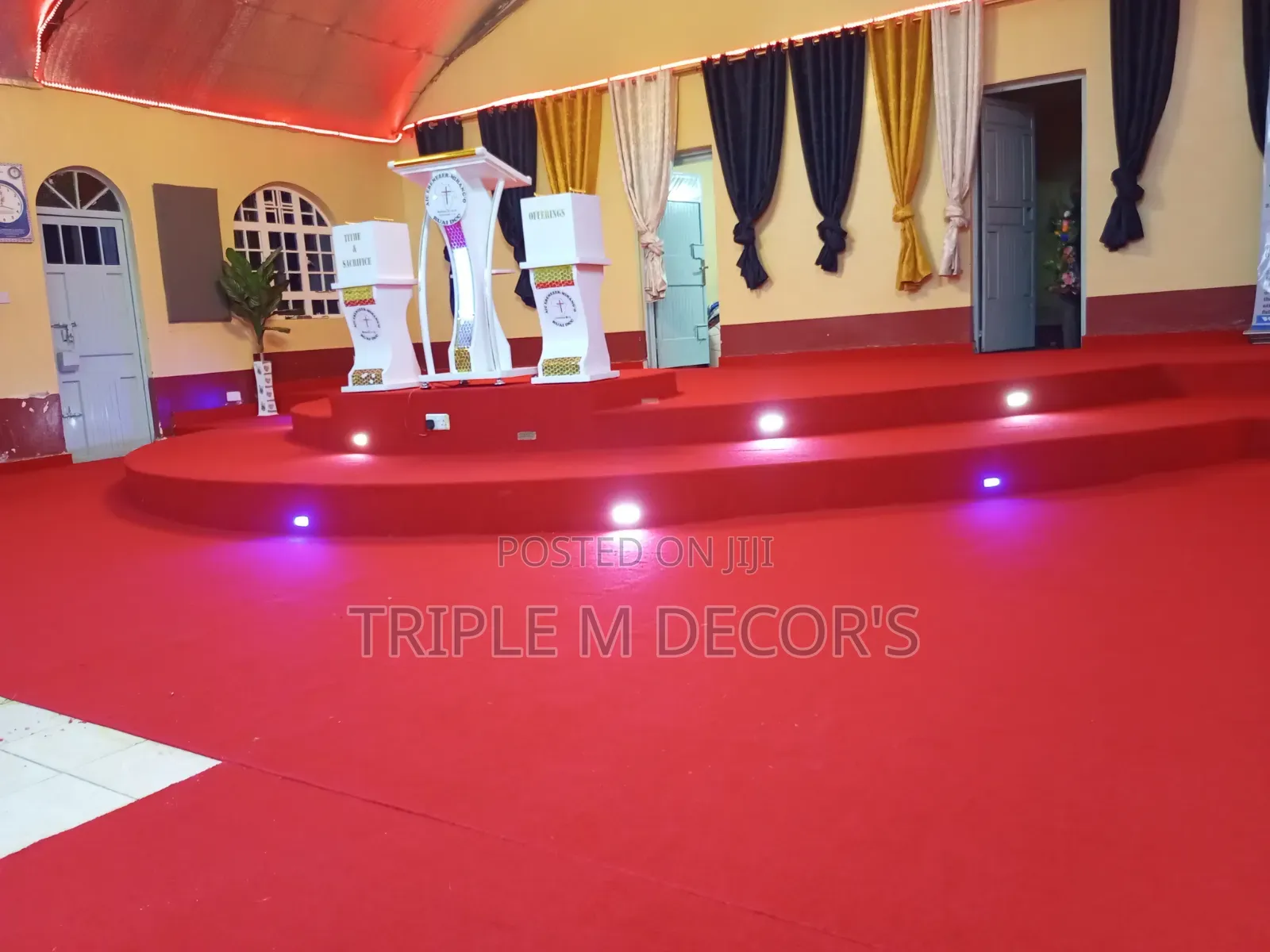 High Quality Red Delta 4mm Carpet for Church Stage